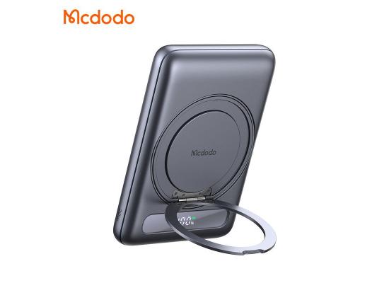Mcdodo MC-8361 Magnetic Power Bank 5000mAh with Screen Slim Metal Rotating Stand 20W Fast Charging Design for Office/Home Use - Black